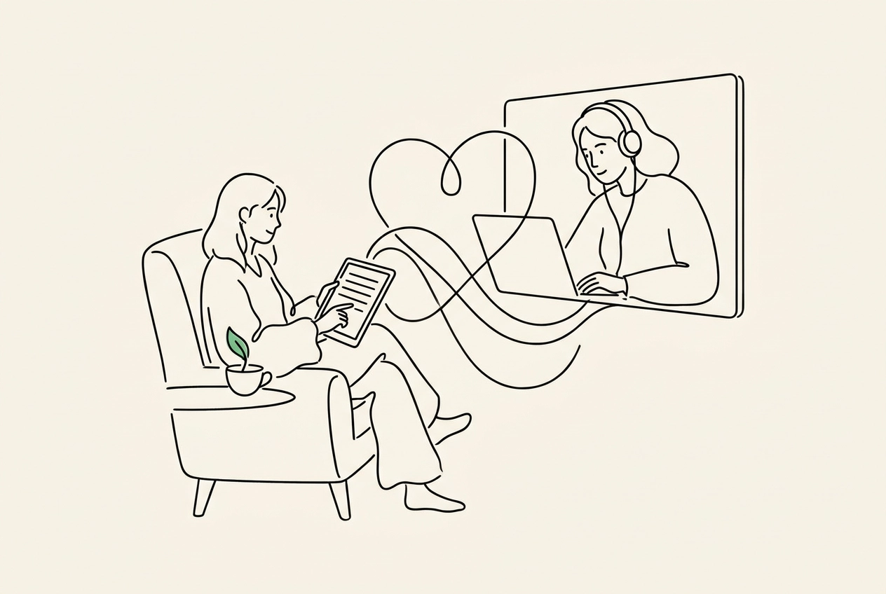 Professional header image for educational tutorial: Online Grief Counselling in the UK: What It Really Does
