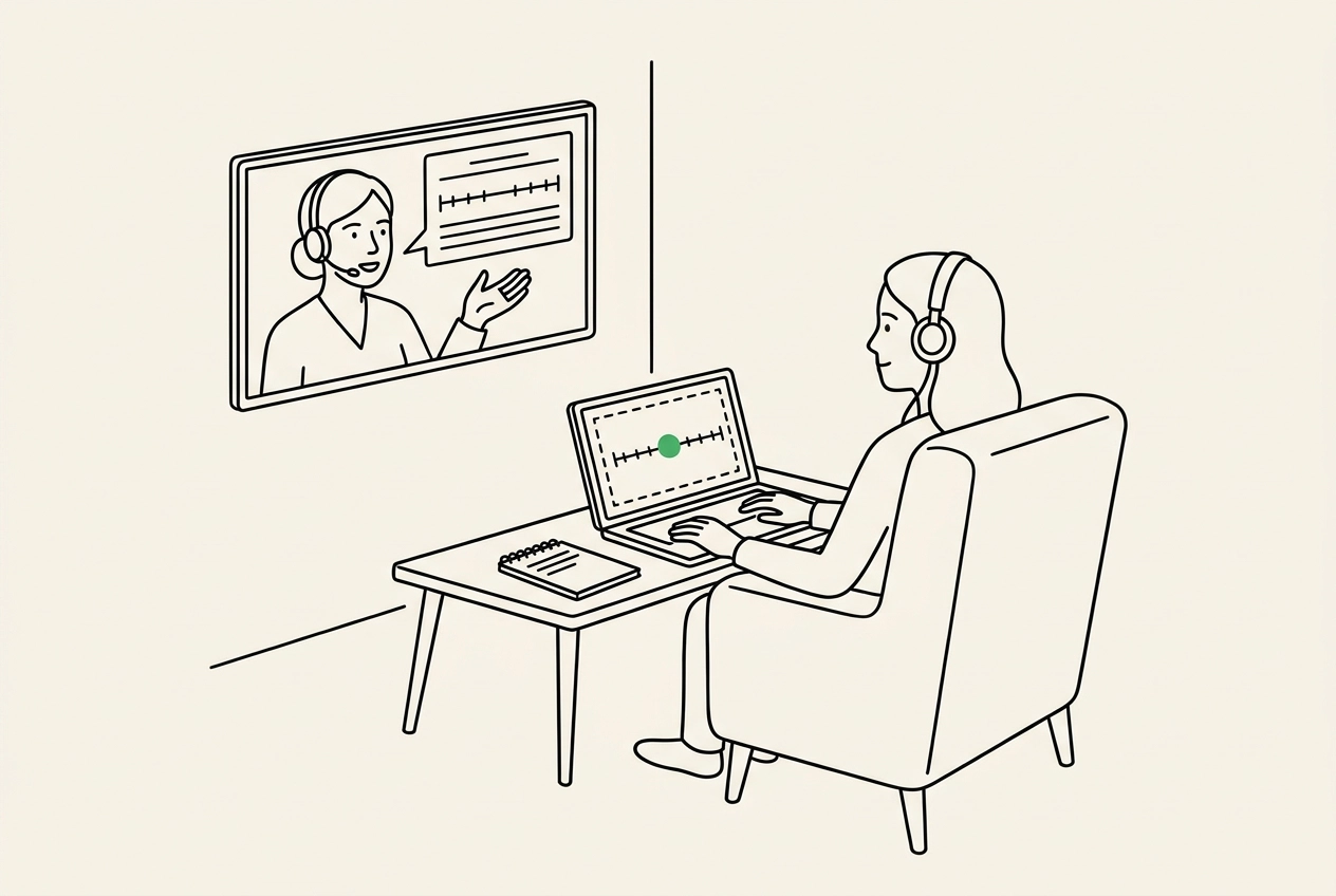 Professional header image for educational tutorial: EMDR for PTSD Without the Jargon: What Happens Online